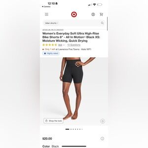 Set of 2 Women Everyday Soft Ultra High-Rise Bike Shorts 6" All In Motion Black